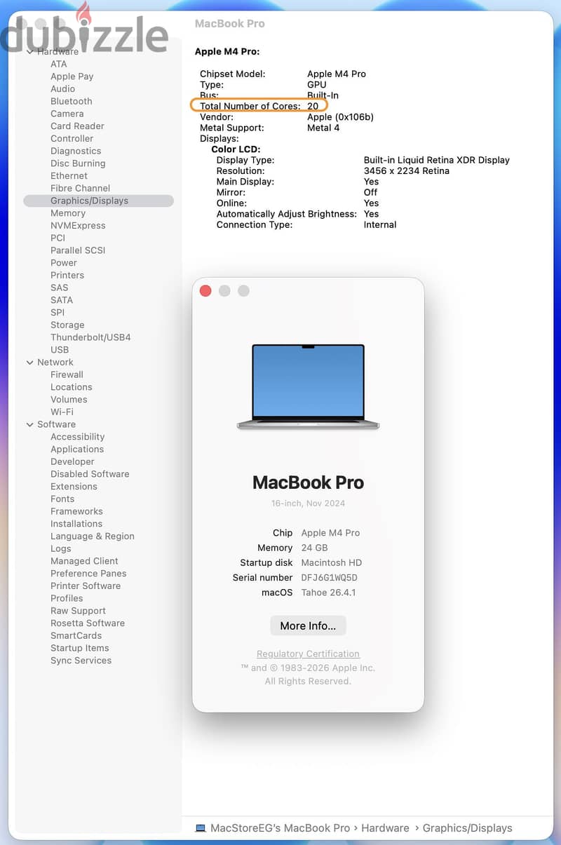  MacBook Pro (16-inch, M4 Pro  14-core CPU,  20-core GPU 3