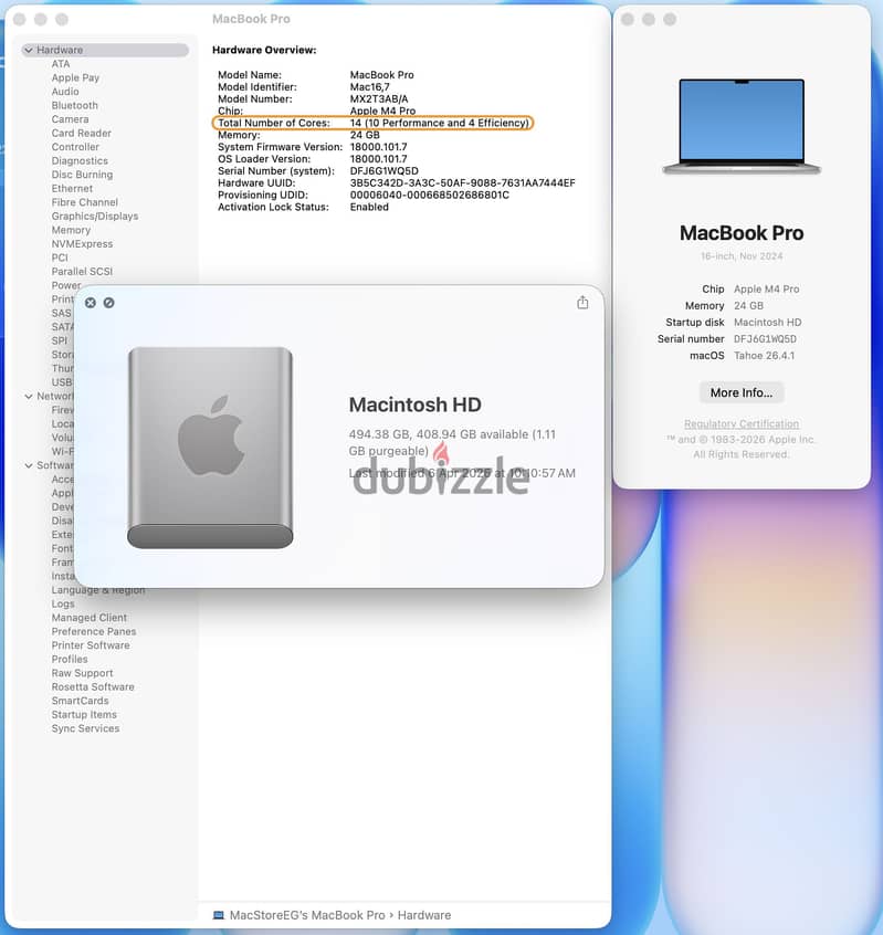   MacBook Pro (16-inch, M4 Pro  14-core CPU,  20-core GPU 4