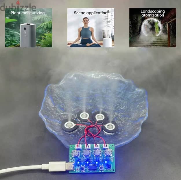 DC 5V RF Infrared Remote Control 4-Nozzle Ultrasonic Humidifier Module 4