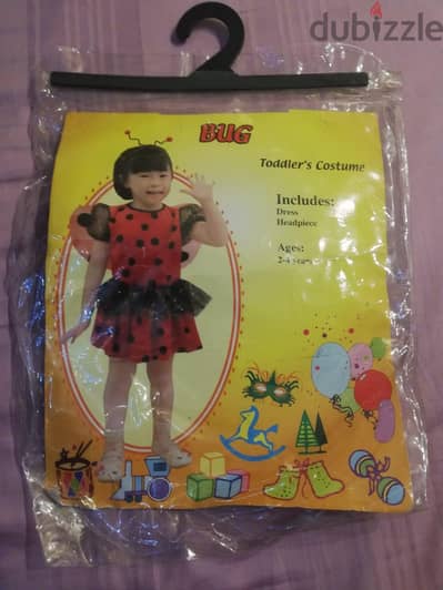 Lady bug dress for girls from 2-4 years