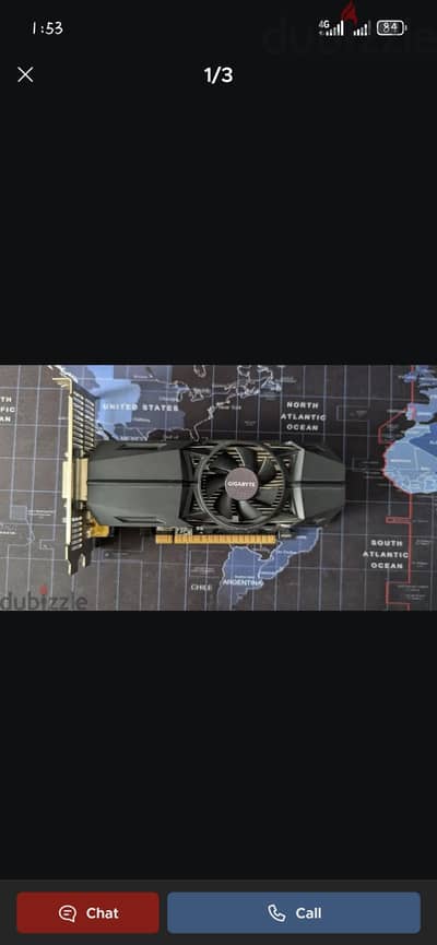 كارت شاشه  nividia GTX 1050 2gb low profile oc gigabyte