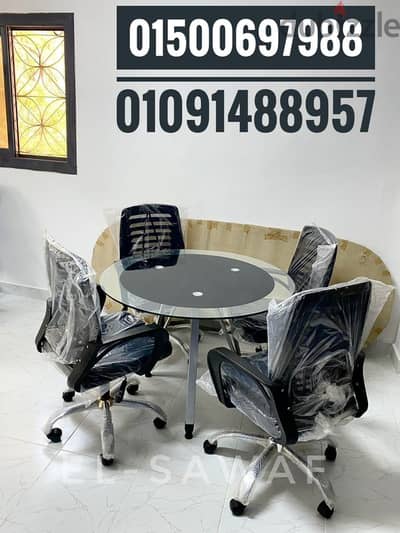 ترابيزة اجتماعات زجاج سيكوريت- مودرن-اثاث مكتبي- meeting room- table