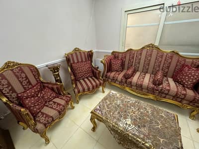 صالون دمياطي مدهب فرنساوي فخم