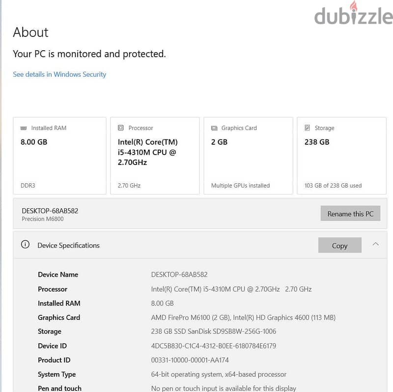 dell precision m6800 3