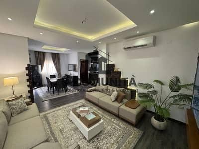 A unique housing opportunity for rent: a fully furnished apartment in the Villas area of the National Defense in the Southern Investors neighborhood of New Cairo