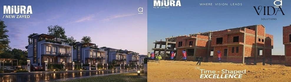 فيلا 275 م مستقلة بحمام سباحة خاص | 10% مقدم وتقسيط 10 سنوات | Miura Compound الحزام الأخضر بلقرب من مطار سفنكس