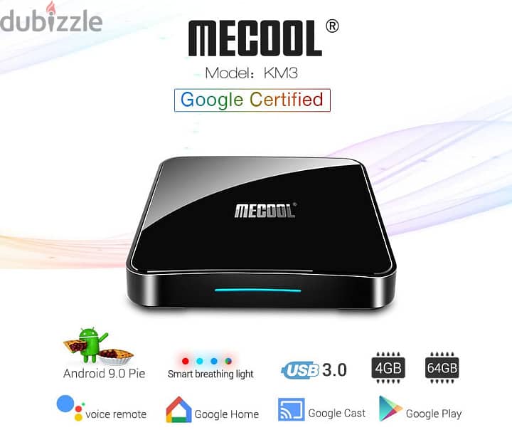 MECOOL KM3 Deluxe Google Certified Android T. V Box 1