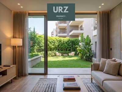 Ground apt 320 sqm private garden for sale in Sarai Suez Road prime landscape view Installments up to 12 years near Madinaty
