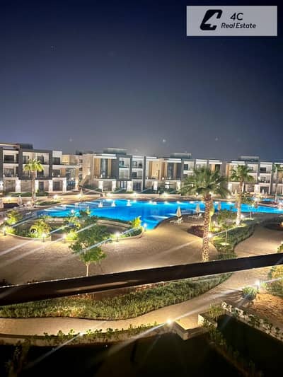 Baqal Total in the market, receive a fully finished chalet with air conditioning, furniture, and appliances for immediate resale at Azha - Ain Sokhna in a private division, ready for inspection and housing.