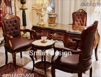 مكتب إداري بتصميم كلاسيكي مصنوع من خشب طبيعي