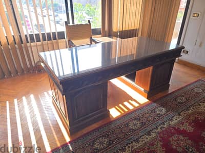 Solid oak wood manager desk