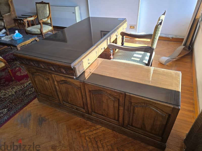 Solid oak wood manager desk 1
