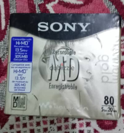 قرص ميني ديسك Sony Premium Gold Recordable MiniDisc (MDW80PL).