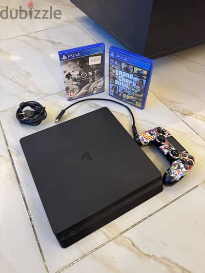 PS4 Playstation 4 Slim 500gb with original Controller and 2 Games