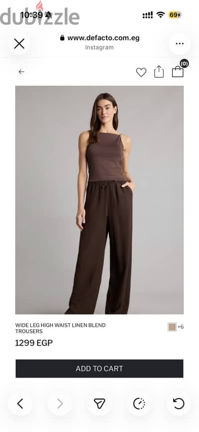 Defacto- WIDE LEG HIGH WAIST LINEN BLEND TROUSERS
