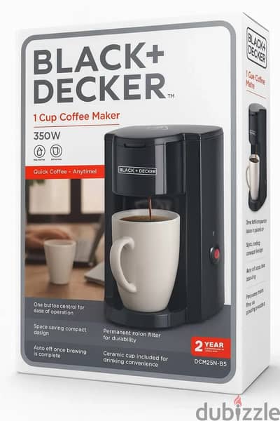 ماكينة قهوة Black+Decker DCM25N-B5 جديدة بضمان سنتين 897 بدل 1990
