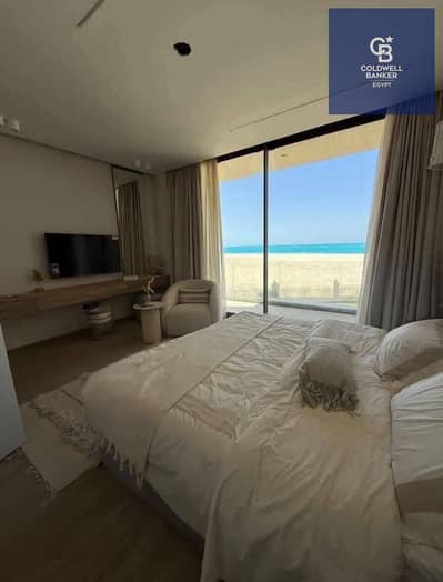 Chalet for sale in one of the most prestigious locations in El Alamein, fully finished with air conditioning - fully sea-facing- Seaview
