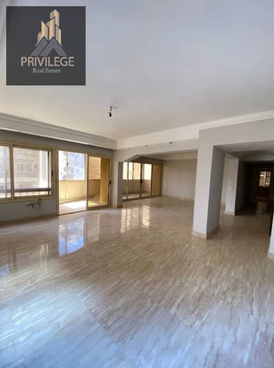 For rent, a distinguished apartment of 206m in Zahra El Maadi, on El Zahra main street, near Wadi Degla Club, with a private garage, super lux for residence