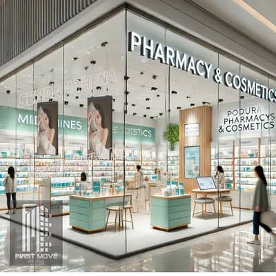 Investment opportunity Pharmacy for sale 128 sqm in New Cairo directly opposite Rehab Gate on Sadat Axis with a 33% discount
