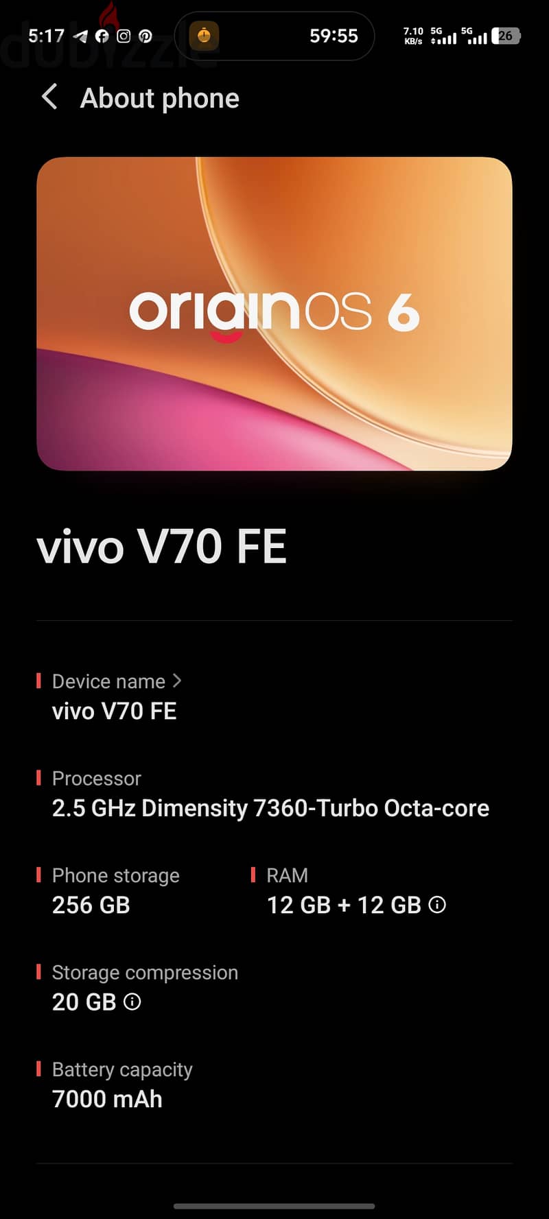 Vivo v70fe 2