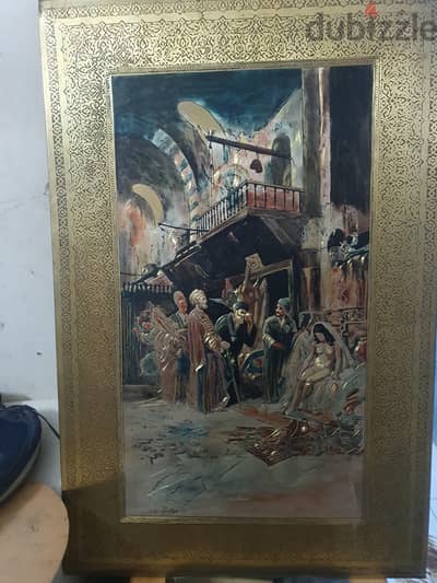 تحفة بانوه نحاس أنتيك "سوق الجواري" - شغل يدوي فاخر 43×66
