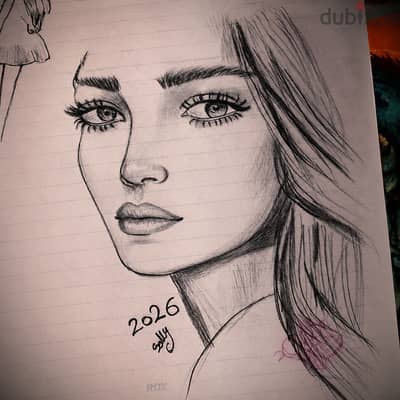 رسم موهبة جميلة تخرج إبداع الرسام