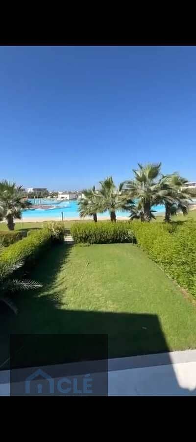 Luxurious Fully - furnished chalet overlooking the largest pool in Costa, available for rent at the lowest daily rate in Amwaj This independent chalet