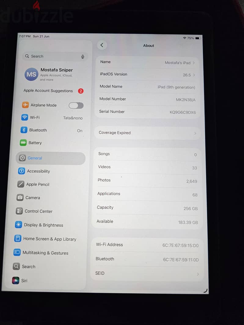 ipad 9th 256 2