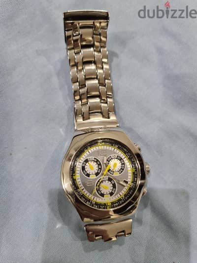 swatch Swiss irony original USA size 48 water resistant stainless