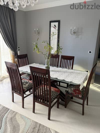 سفره زجاج ٦ كراسي شيك جدا