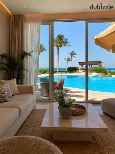Great opportunity > Ground chalet with garden ready for inspection, high-end finished, for sale with a discount that won't be repeated directly on the beach in Ain Sokhna