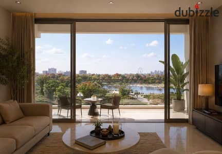 Furnished hotel apartment with air conditioning for sale at an unbeatable price (including the club and garage) in the finest community in the administrative capital