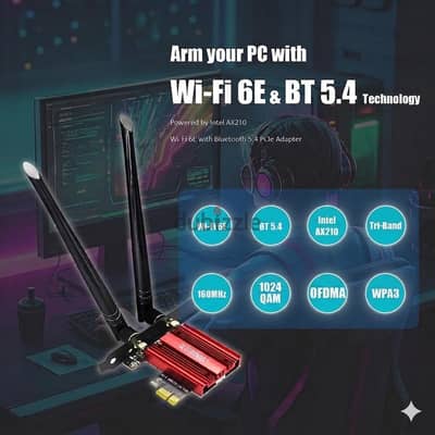 كرت واي فاي بلوتوث AX210
