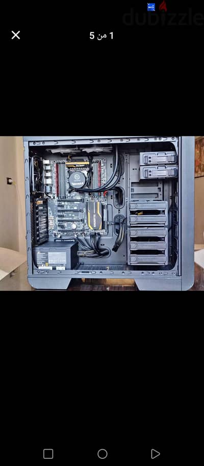 للبيع تجميعه pc احترافيه core i7. تبريد مائي+لوحه x99.