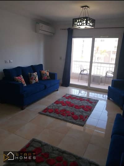 Furnished 116 sq m, 3-bedroom apartment for rent in Madinaty B10. Includes internet and features high-end finishes.