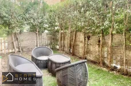 Ground floor apartment, 120 square meters with a 60 square meter garden, furnished, for rent in Madinaty B6, with hotel-style finishing and a prime