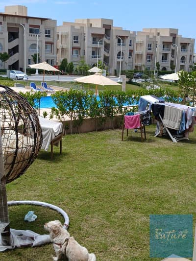 For Rent: Ground Floor Chalet in Gaia Ras El Hekma with Garden & Pool View, just 3 minutes from the beach, fully furnished with hotel-style furniture and a very distinctive view.