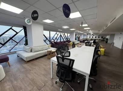 Office for Rent 1000m Air-conditioned in a distinguished administrative building on the Maadi-Zahra circular