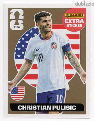 Christian Pulisic Gold Card World Cup Extra Sticker 2026