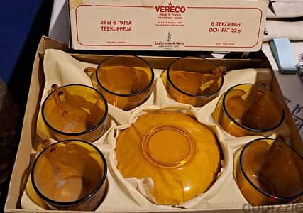 طقم شاي Vereco خصم كبير لسرعة البيع (طقم ٦ فنجان قهوة نفس اللون هدية)