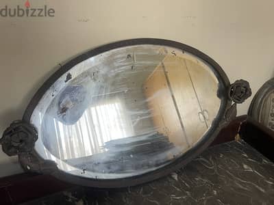 mirror 19e century roasted metal - H 70cm - H 40cm