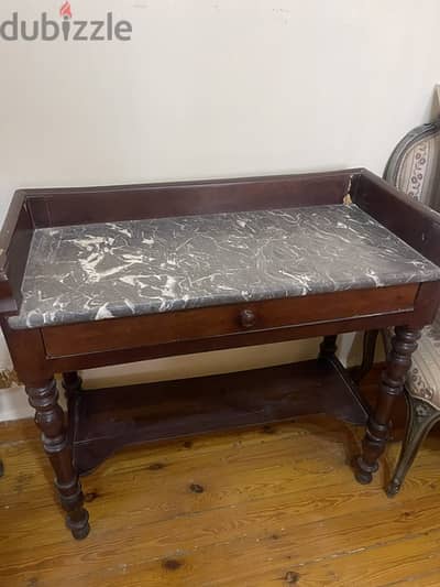 french coiffeuse, wooden/marble, 19e century. . . H86CM - H80 CM - W38CM french coiffeuse, wooden/marble, 19e century. . . H86CM - H80 CM - W38CM