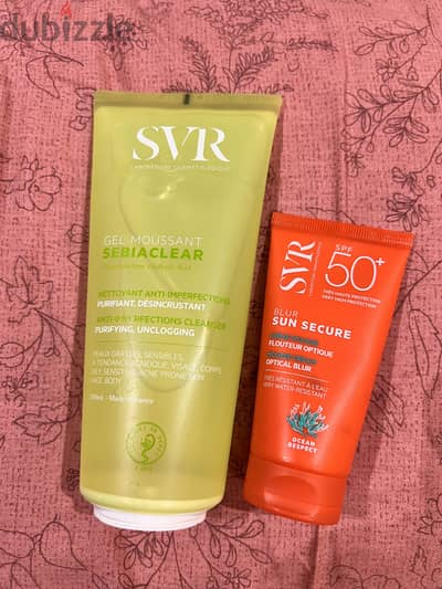 SVR face cleanser & sunblock