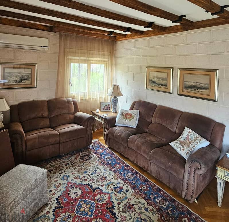 Brown rocking recliner 2 seater sofa 1