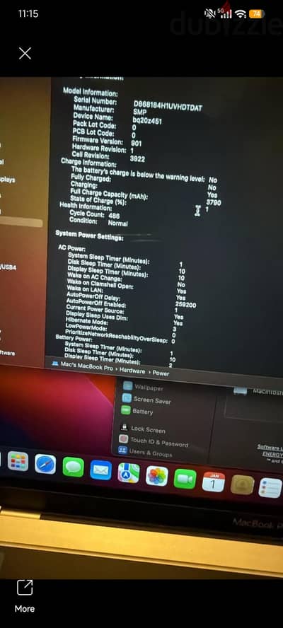 macbook pro 2017 i5 486 cycle count with box and receipt used 2.5years