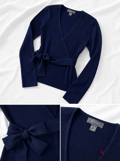 Primark Navy Wrap Top - Size M - Like New