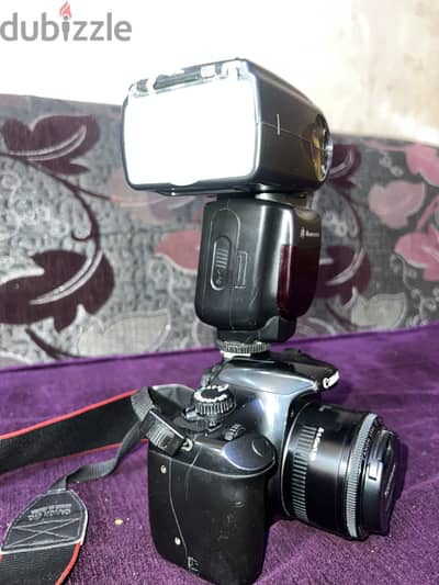Canon 1100D + 50mm Lens + External Flash Kit