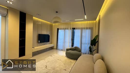 100 sq m, 2-bedroom furnished apartment for rent in Madinaty B15, fully equipped kitchen and air conditioning.