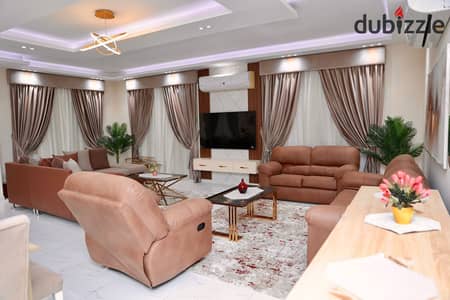 Fully furnished townhouse villa for rent super lux finishing Near services 4 bedrooms model i in Madinaty Villas