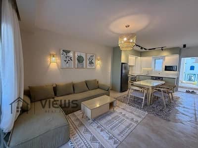 شاليه مفروش بالكامل 3 غرف نوم للايجار موقع متميز ماونتن فيو راس الحكمة Mountain View Ras Al Hekma